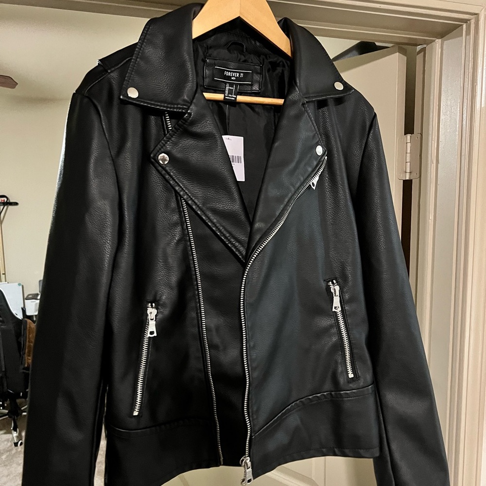 Black leather jacket